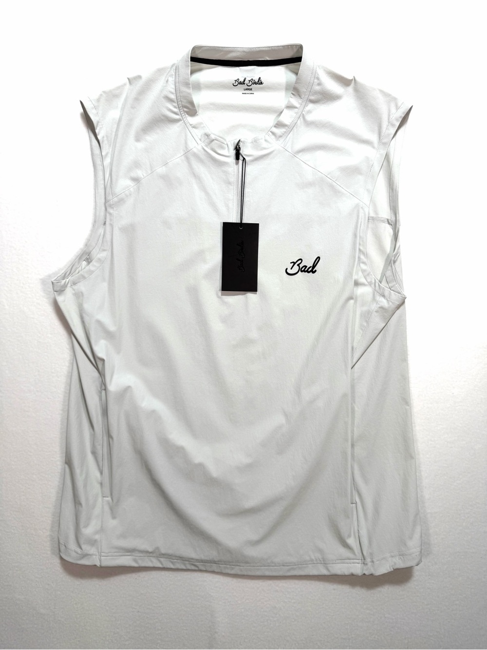 NWT New Bad Birdie Men's Kinetic Wind Vest Size Large L Glacier Grey Golf Shirt